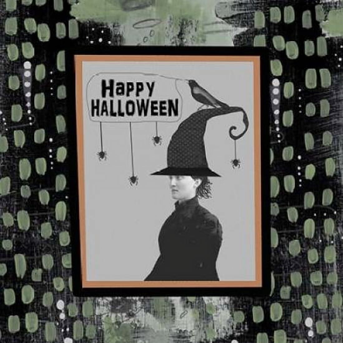 Halloween Witch and Crow Canvas Art - Sarah Ogren (24 x 24)