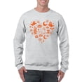 thumbnail image 1 of Halloween Witch and Ghost Heart Design Graphic - Men's Sweatshirt, 1 of 4