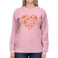 thumbnail image 1 of Halloween Witch and Ghost Heart Design Graphic - Women's Sweatshirt, 1 of 4