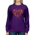 thumbnail image 1 of Halloween Witch and Ghost Heart Design Graphic - Women's Sweatshirt, 1 of 4