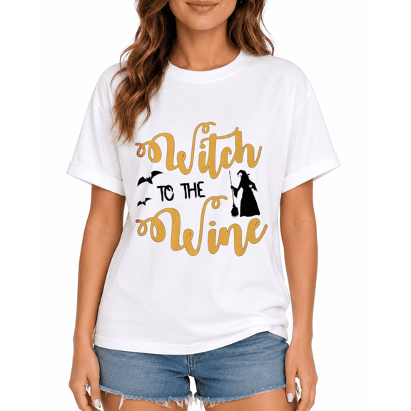 Halloween Witch and Wine Coat T-Shirt with Intriguing Gothic Patterns
