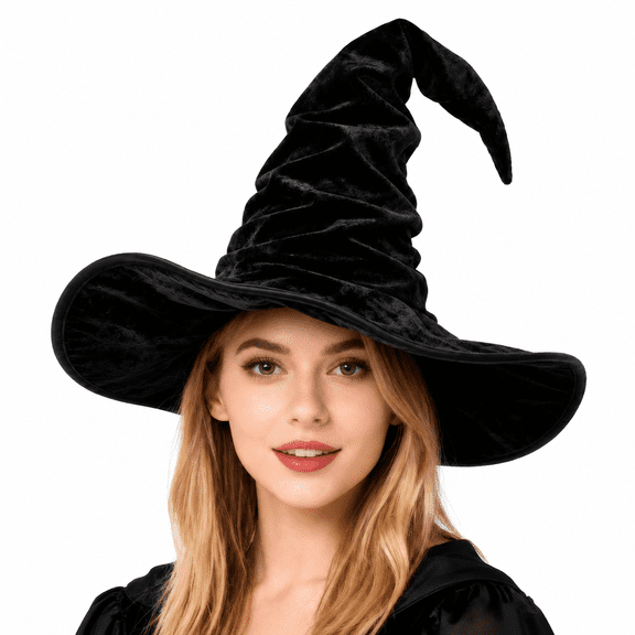 Halloween Witch Hat for Women Black Large Witch Hat for Halloween Party Costume Accessory