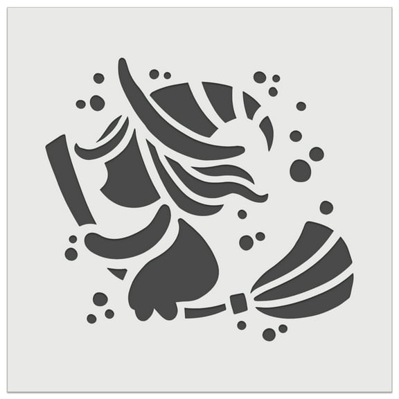 Halloween Witch on Broomstick DIY Cookie Wall Craft Stencil - 5.5 Inch