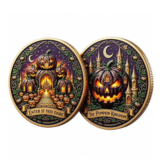 Halloween Witch's Workshop Halloween Decorative Coin, Gothic Holiday Souvenir Coin Seasonal Desktop Decor & Gift Coin
