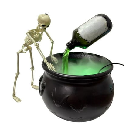Halloween WitchCauldron With LED Light & Fog Mist Maker Skeleton Decor For Spooky Pocus Party Hocus Halloween Party
