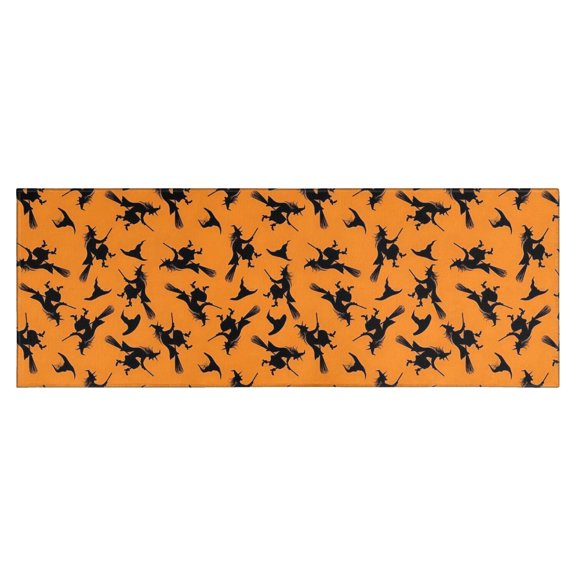 Halloween Witches on Brooms Pattern Kitchen Rug Mat,Kitchen Runner Rugs Non Skid Washable,Decorative Kitchen Floor Mats for Kitchen,Sink,Laundry,17"X47"