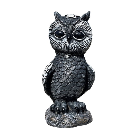 Halloween Witches Owl Statue Resin Ornament Mini Animal Figurine Sculpture Decor
