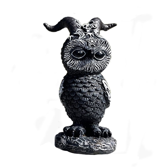 Halloween Witches Owl Statue Resin Ornament Mini Animal Figurine Sculpture Decor