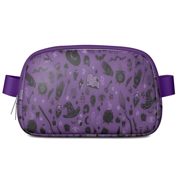 Halloween Witchy Elements Pattern Cute Fanny Packs for Women,Travel Waterproof Crossbody Fanny Bags Waist Purse for Women Anti Theft Adjustable Strap for Running Travel Cycling