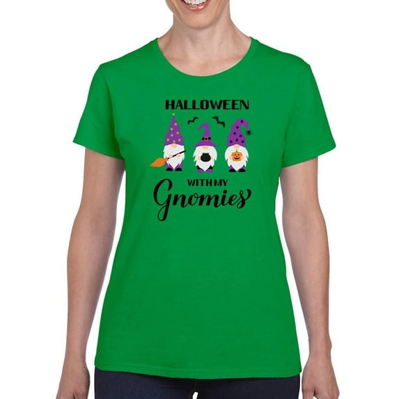 Halloween With My Gnomies T-Shirt Women -Image by Shutterstock, Female Large