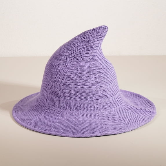 Halloween Wizard Hat, Cotton Gauze Knitted Witch Hat Adult Pointed Magician Hat for Cosplay, Costume Party, Trick or Treat, Carnival and Dress Up