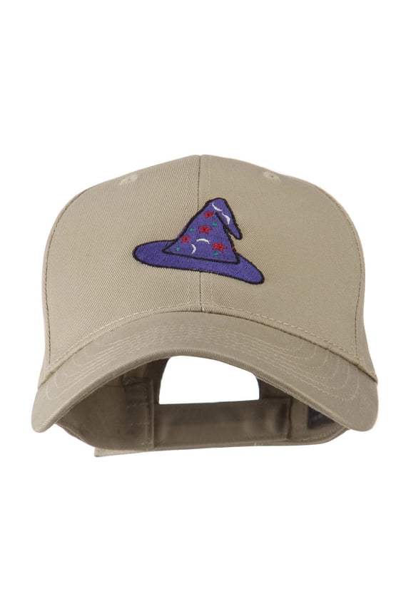 Halloween Wizard Hat Embroidered Cap - Khaki OSFM