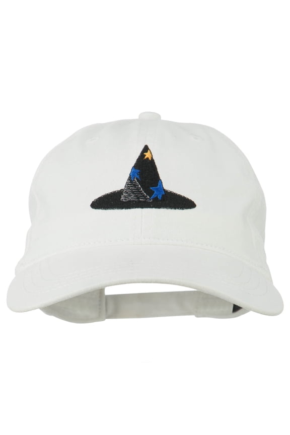 Halloween Wizard Hat Embroidered Cap - White OSFM