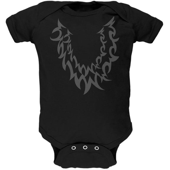 Halloween Wolf Costume Black Soft Baby One Piece Black 3-6 M
