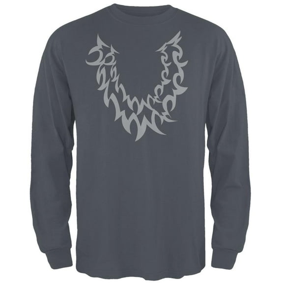 Halloween Wolf Costume Grey Mens Long Sleeve T Shirt Charcoal MD