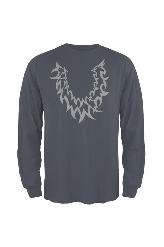 Halloween Wolf Costume Grey Mens Long Sleeve T Shirt Charcoal MD