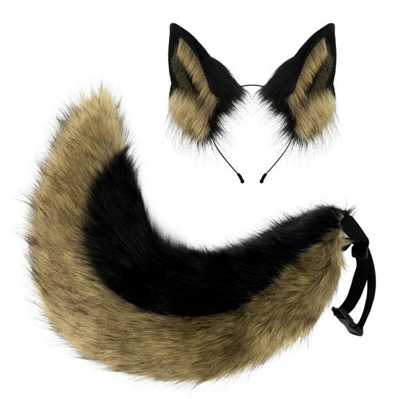 Halloween Wolf Dog Costume Accessories, Ears Headband, Tail, Dress up Costume for Girl Cosplay