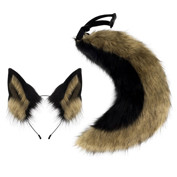 Halloween Wolf Dog Costume Accessories Wolf Dog Dress up Costume Ears Headband, Tail, for Girl Cosplay Halloween