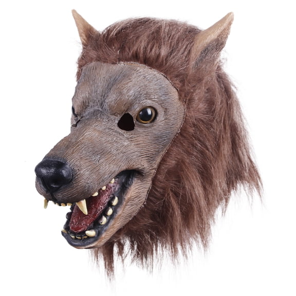 Halloween Wolf Mask,Furry Wolf Head Mask,Scary Werewolf Mask Outfit Accessories