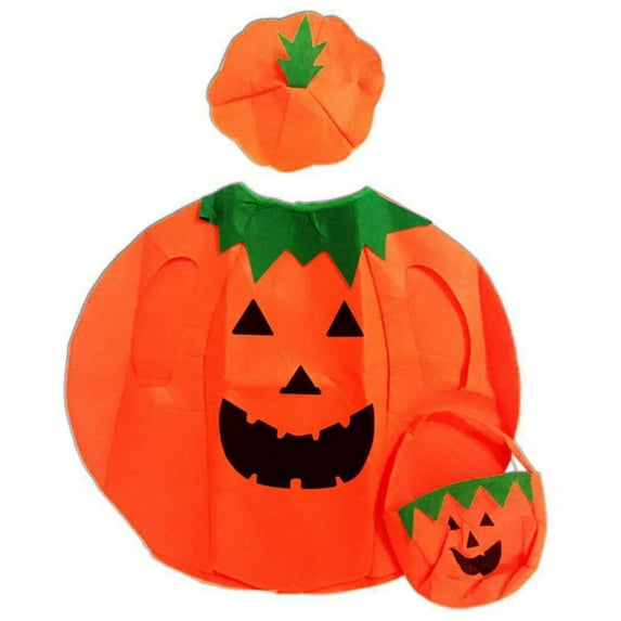 Halloween Women Men Pumpkin Costume Pumpkin Outfit Cosplay Party Clothes With A Hat,A Bag
