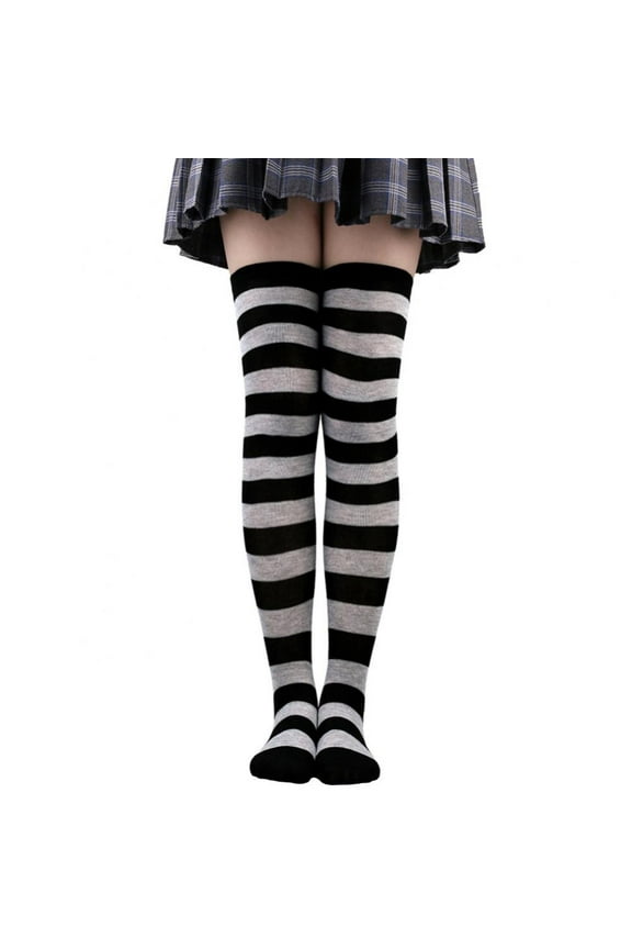 Halloween Women'S Thigh Thigh Socks Cotton Striped Over Knee Socks Long Knee Tall Socks(1 Pair)