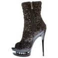 thumbnail image 1 of Halloween Women's 5 1/2" Open Toe Sequin Bootie With Rhinestones, 1 of 2