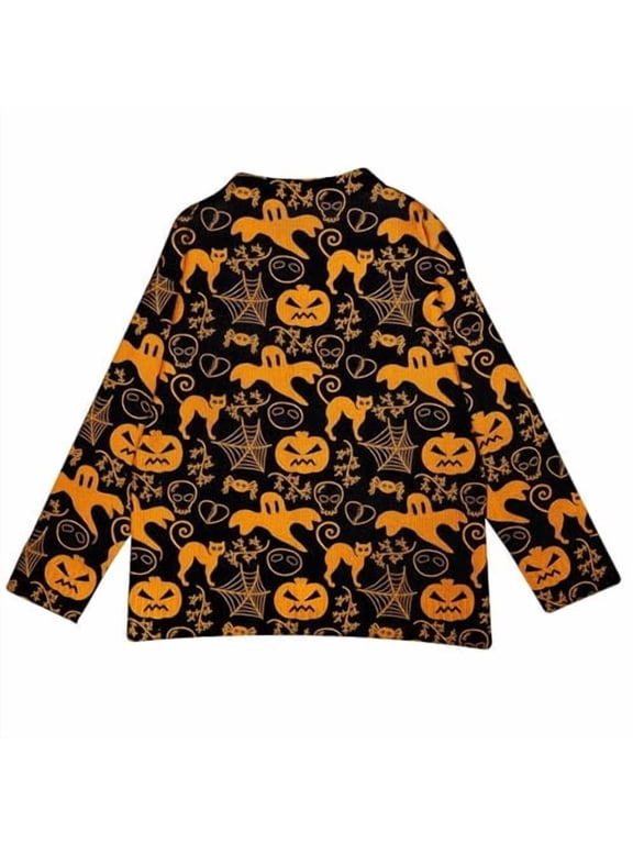 Halloween Women's Cardigan Sweaters Ghost Spider Graphic Button Down Knit Autumn Long Sleeve Open Front Cute Casual Sweater
