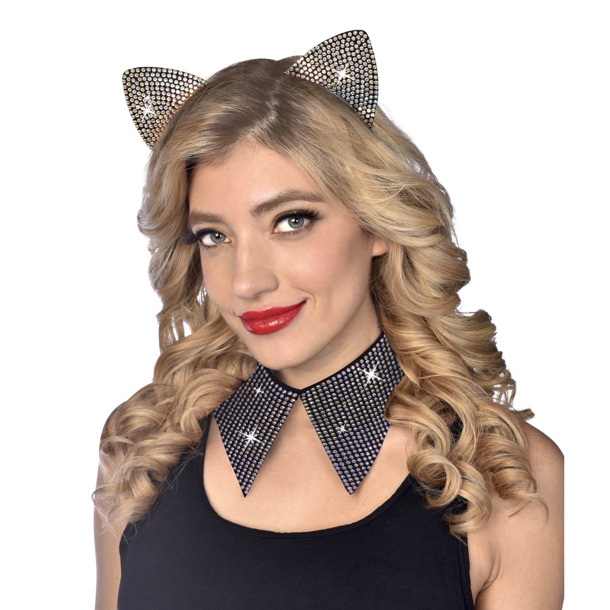 Halloween Women's Cat Blingy Collar Costume Accessory Set, 2-Piece, by ...