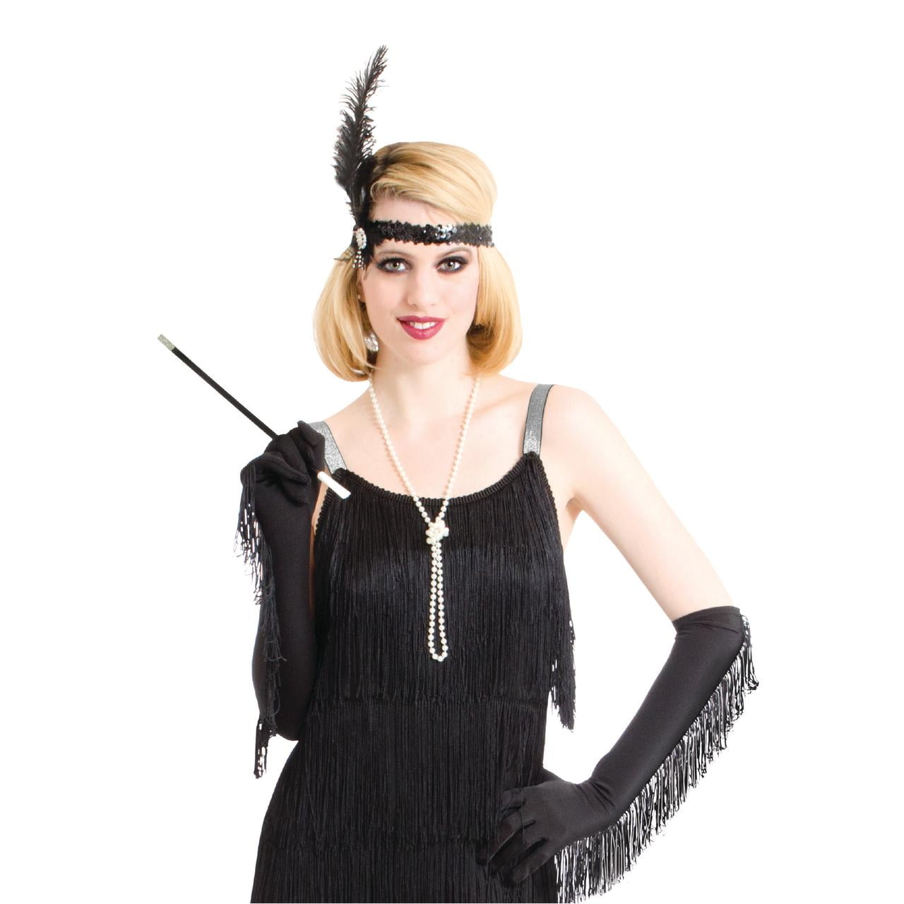 Halloween Women's Flapper Costume Accessory Set, 4Piece, by Way to