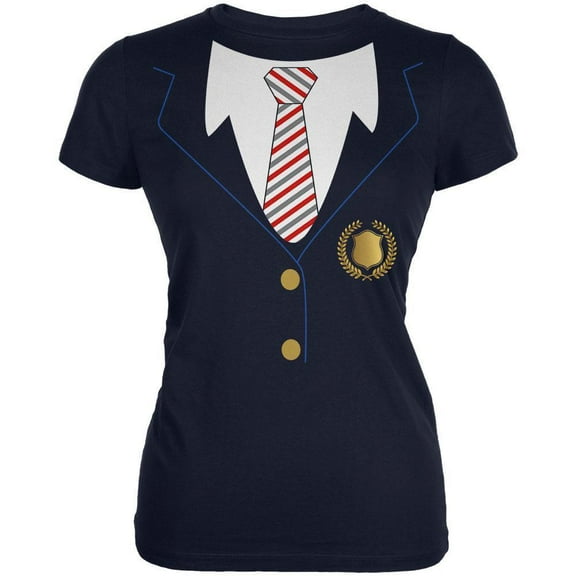 Halloween Women's Juniors American School Girl Costume Short Sleeve Graphic Tee