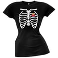 thumbnail image 1 of Halloween Women's Juniors Cupcake Heart Skeleton Costume Short Sleeve Graphic Tee, 1 of 1