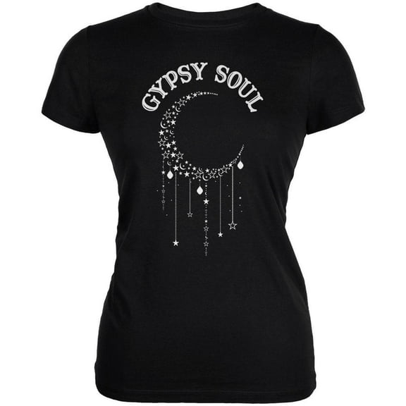 Halloween Women's Juniors Gypsy Soul Crescent Moon Short Sleeve Graphic Tee