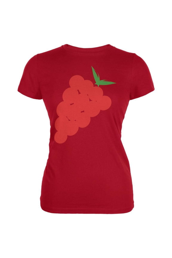 Women's Juniors Red Grapes Costume Short Sleeve Graphic Tee