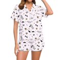 thumbnail image 1 of Halloween Women's Notched Top and Shorts Pajama Set, 1 of 5