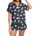 thumbnail image 1 of Halloween Women's Notched Top and Shorts Pajama Set, 1 of 5