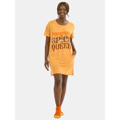 Halloween Women's Printed Sleepshirt Top and Socks Set from Way to Celebrate, 2-Piece, Sizes XS-3X