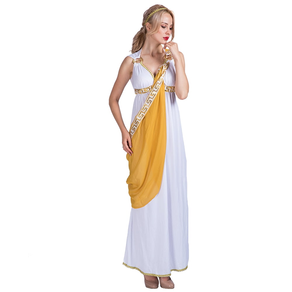 open lace back dress Amazon.com: White & Gold Greek Goddess Dress (Large/X-Large) 1 Piece main image 0