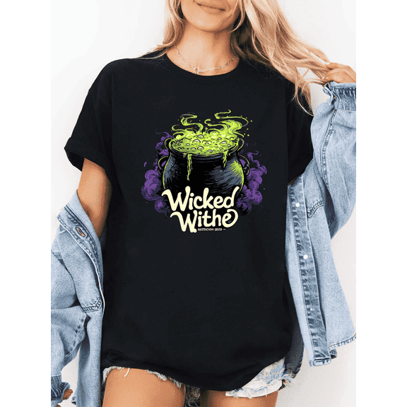 Halloween Women’s Shirt – Witch’s Cauldron with Magic Potion Graphic Tee