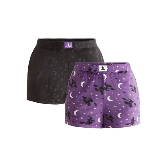 Halloween Women's Sleep Shorts from Way To Celebrate, 2-Pack, Sizes XS-3X