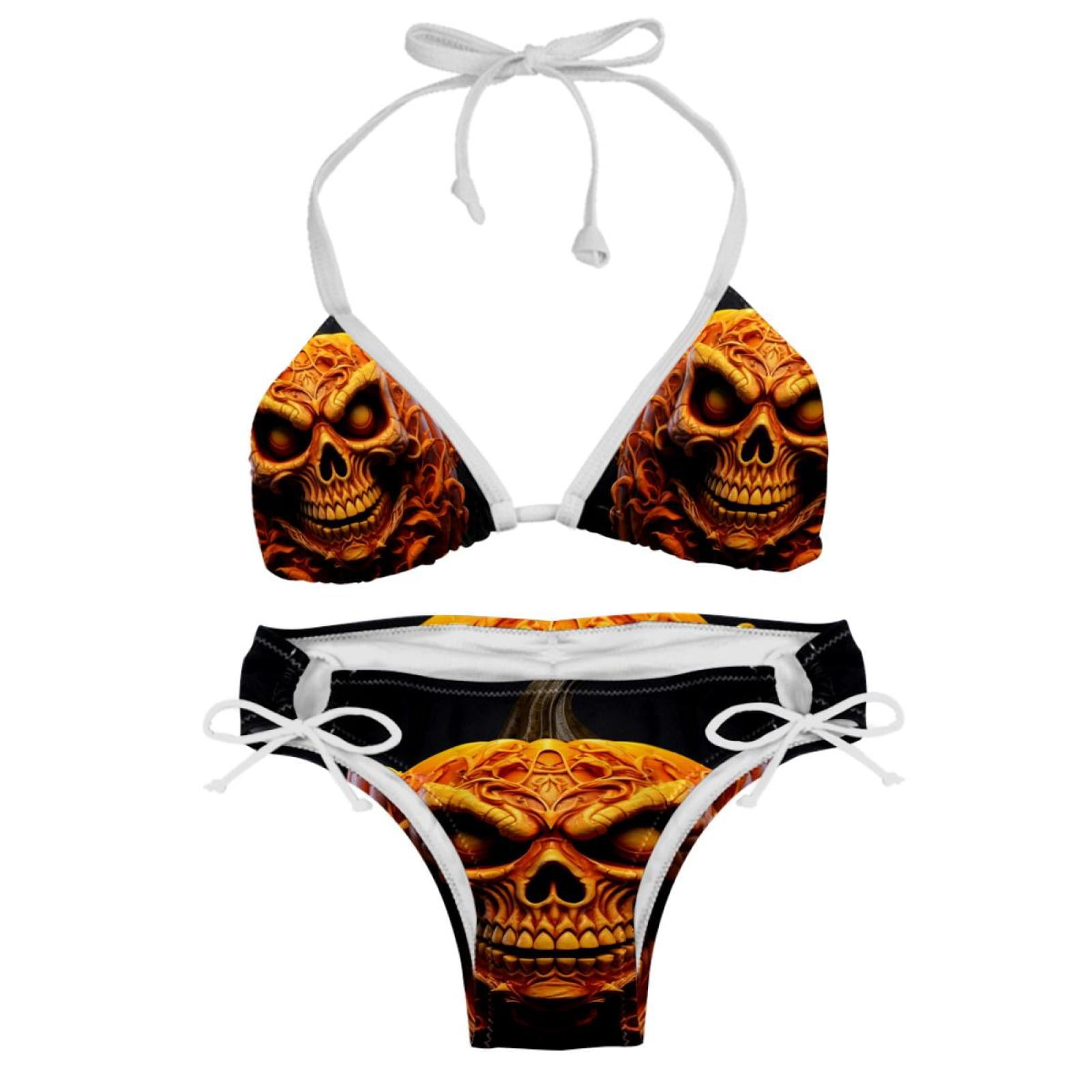 Halloween Women's Swimsuit Bikini Set, Detachable Sponge, Adjustable