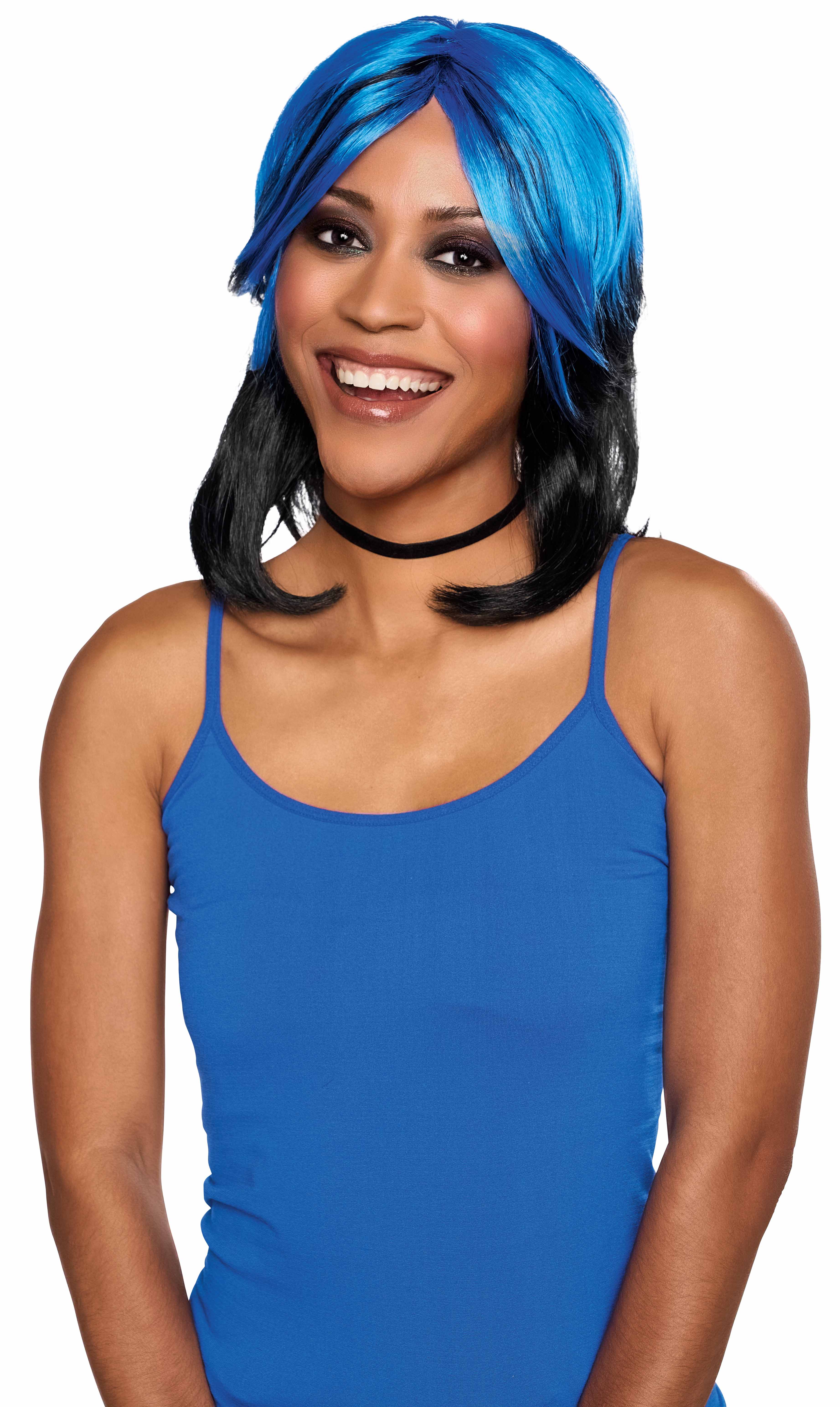 Halloween Women's Vixen Wig Costume Accessory, Blue/Purple, by Way to