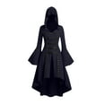 thumbnail image 1 of Halloween Womens Casual Dresses for Women Plus Size Long Sleeve Gothic Punk Style Long Robe Hooded Dress Tops, 1 of 7
