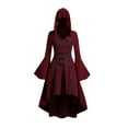 thumbnail image 1 of Halloween Womens Casual Dresses for Women Plus Size Long Sleeve Gothic Punk Style Long Robe Hooded Dress Tops, 1 of 7