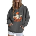 thumbnail image 1 of Halloween Womens Hoodies Cute Ghost Graphic Printed Hooded Sweatshirts Casual Loose Fleece Jacket 2025 Fall Halloween Costume Long Sleeve Sweaters Pullover with Pocket, 1 of 4