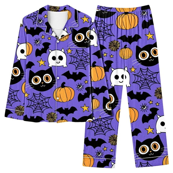 Halloween Womens Pajama Set Short Sleeve Top And Pants Elastic Waistband Set With Pockets Loungewear Yoga Casual Wear Suit Green Xxl