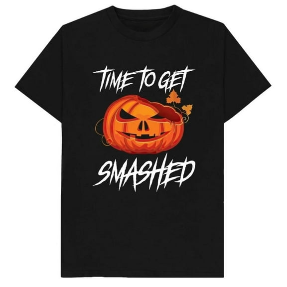 Halloween Womens Pumpkin Graphic Tee Horror T Shirt Tops Cotton Round-neck long-sleeved Black S-5XL