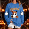 thumbnail image 1 of Halloween Womens Sweatshirt Crew Neck Funny Spooky Season Ghost Pumpkin Long Sleeve Pullover Sweatshirts Fall Fashion Womens Sweatshirt, 1 of 4