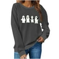 thumbnail image 1 of Halloween Womens Sweatshirts Crewneck Ghost Printed Shirts Fall Winter Long Sleeve Sweaters Casual Blouses Loose Fitting Hoodless Sweatshirt Pullover Top Halloween Costumes, 1 of 5