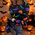 thumbnail image 1 of Halloween Womens Tops Long Sleeve Slim Ribbed Novelty Pumpkin Bat Tunic Blouse Party Crew Neck Fall Spring Basic Tees Multicolor M, 1 of 6