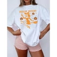 thumbnail image 1 of Halloween Womens Witch Graphic Tee Fashion T Shirt Tops Short Sleeve Round Neck White S-5XL, 1 of 5